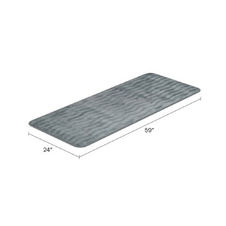 Hastings Home Microfiber Memory Foam Bathmat, Oversized Padded Nonslip Accent Rug for Home, Wave Pattern (Platinum) 835890OOL